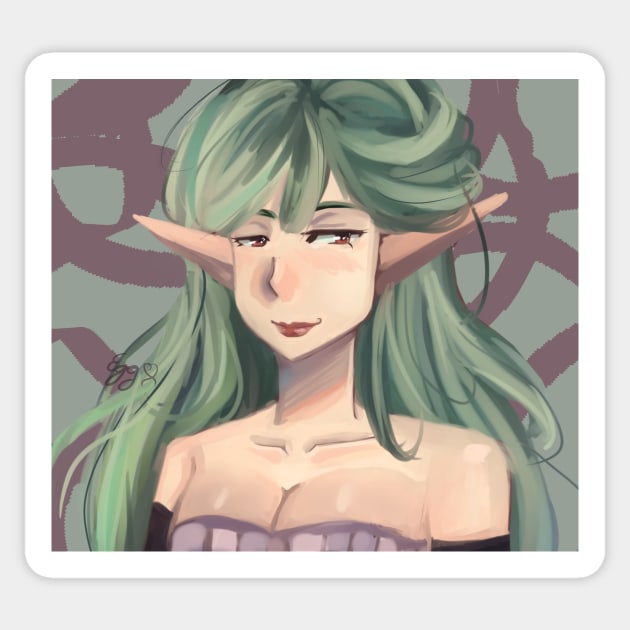 Delicate elf princess Sticker by Egg Kek